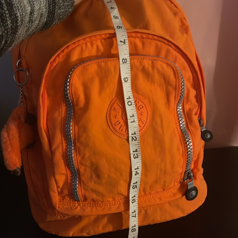 Kipling Expandable Backpack Bright Orange Very Cl… - image 7